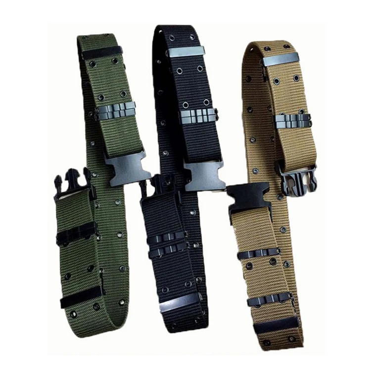 
2021 Hot Sale Amazon Wholesale Heavy Duty Adjustable PP Webbing Plastic Buckle Tactical Military Belt Security Police Duty Belt 