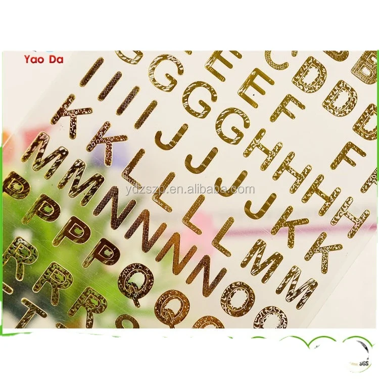 OEM your design logo gold number stickers printable vinyl paper matt UV finish sticker