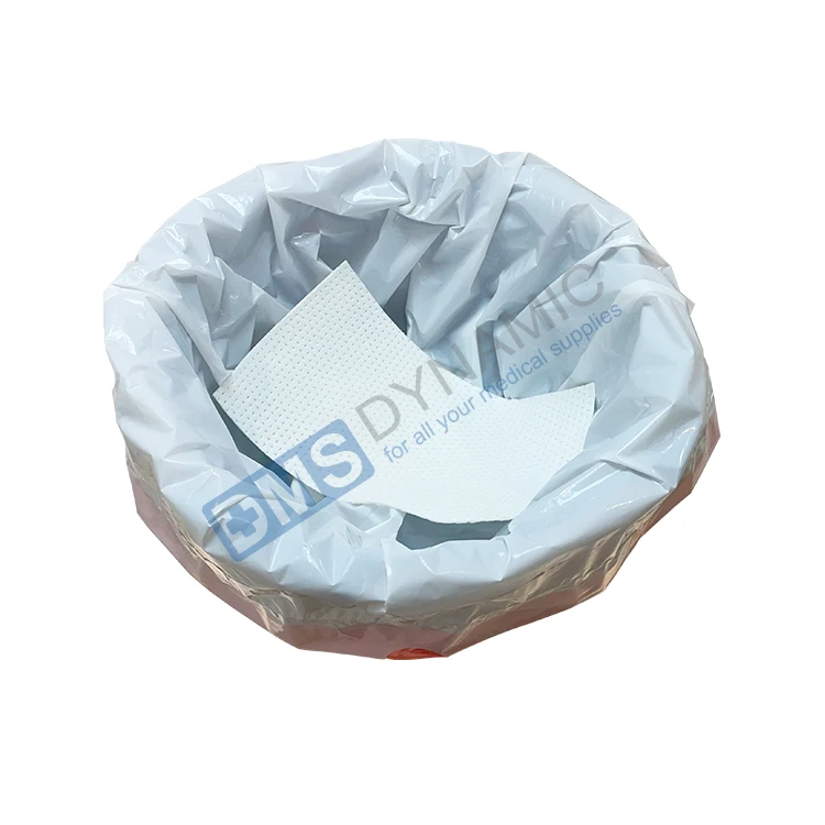 Manufacturer commode liners bedpan liners with super absorbent pad medical grade leakproof easy to use and tie