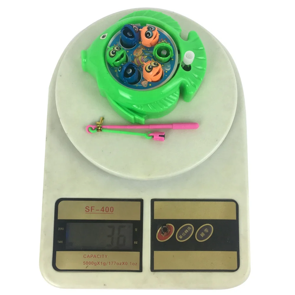 Kids custom funny play angling game plastic rotation wind up magnetic fishing toy