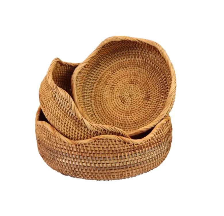 
Оптовая продажа, ручная работа, qiuteng, Vietnam, qiuteng, вязанная корзина с фруктами для воды, конфеты, закуска, набор из трех предметов 