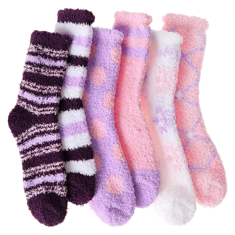 2023 Wholesale women socks high quality fluffy sleep socks cozy fuzzy plush socks from china