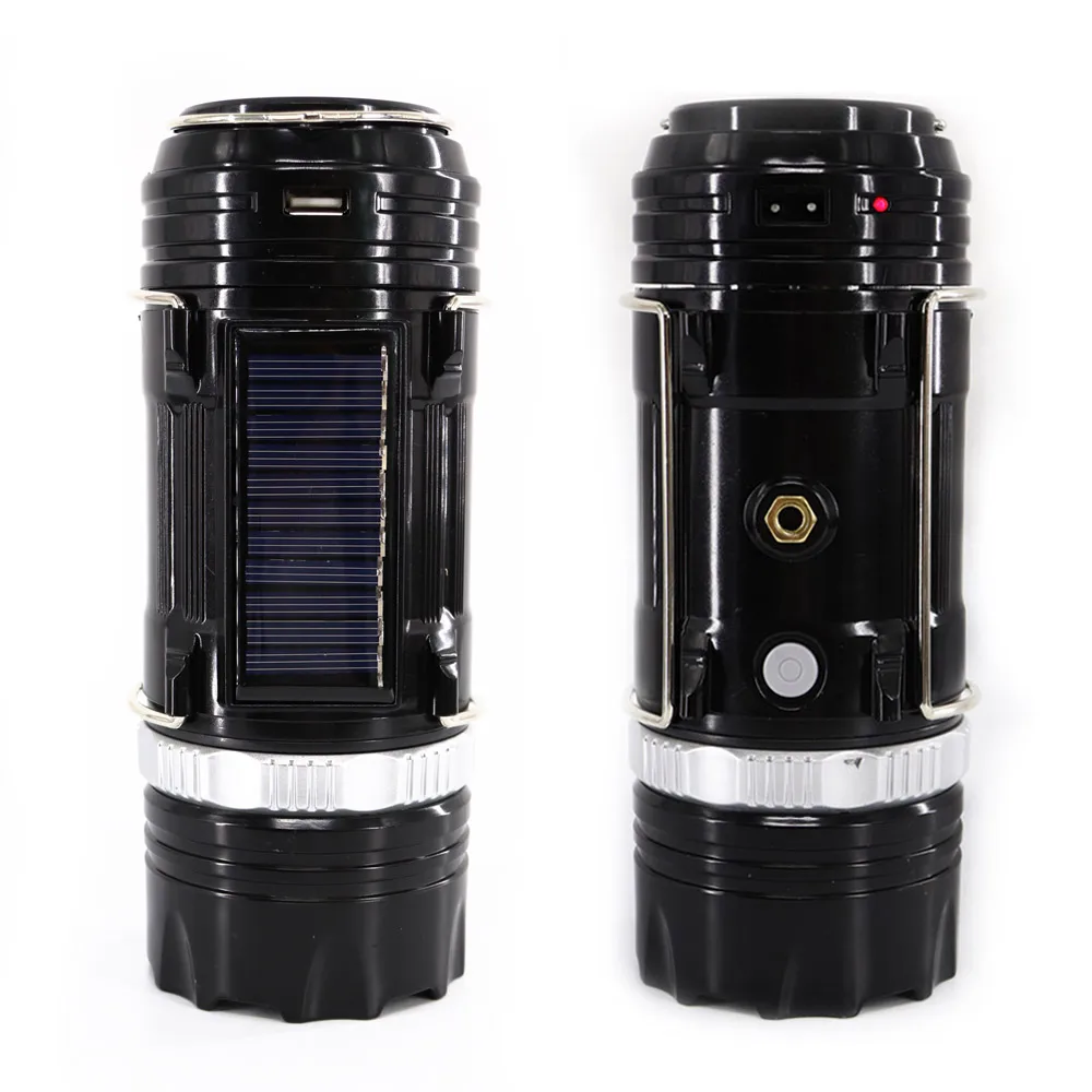 
Outdoor Emergency Solar Rechargeable LED Camping lantern Multifunction Telescopic Zoom Camping Light Lamp With Power Bank 