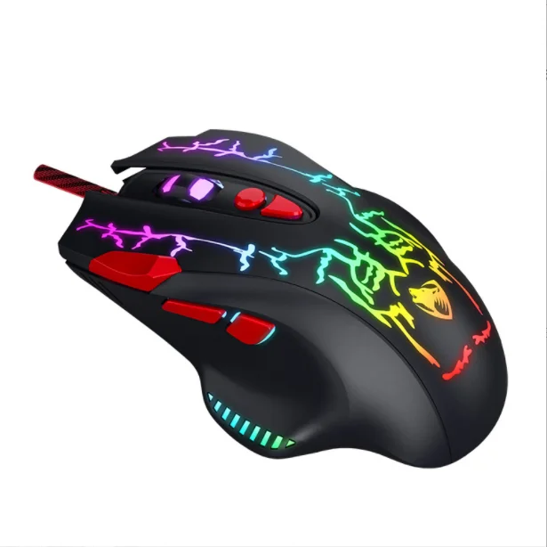 Пользовательская оптовая продажа, игровая трещинная мышь, 8 клавиш, RGB-подсветка, проводная мышь, компьютерные аксессуары для киберспорта