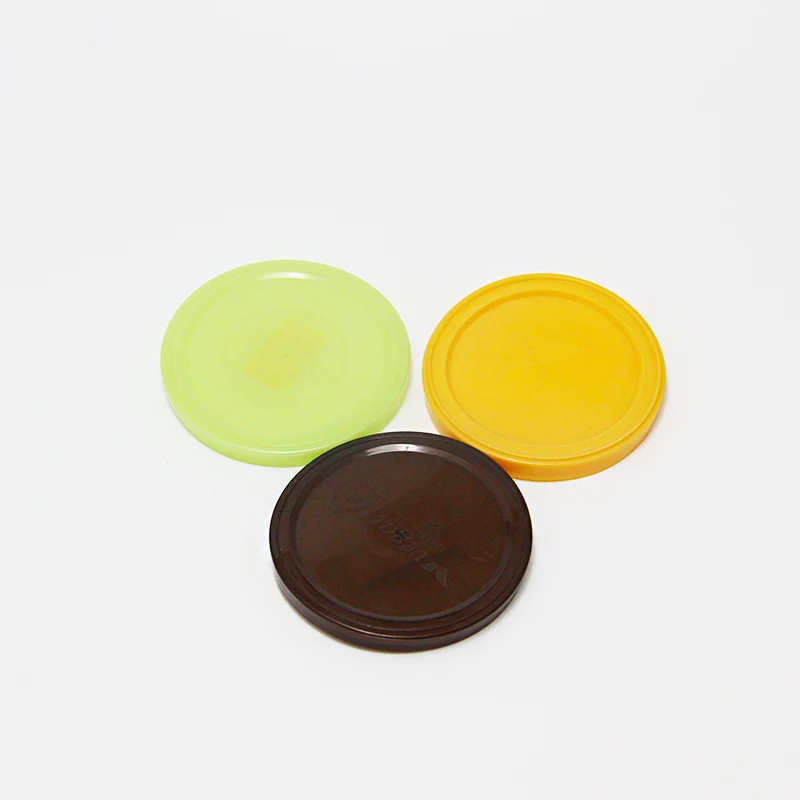 300# 75mm Diameter Metal Tin Can Lid PE Plastic Caps