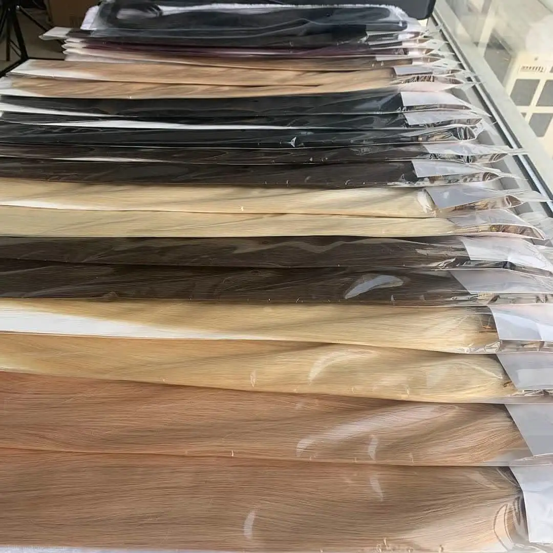 Rusian hair tape extensions pure 100% human hair double drawn