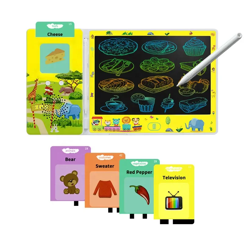 Learning Education Toys Lcd Drawing Tablet with Flash Card Reader for Toddler Kids Learning Factory directly sales and delivery