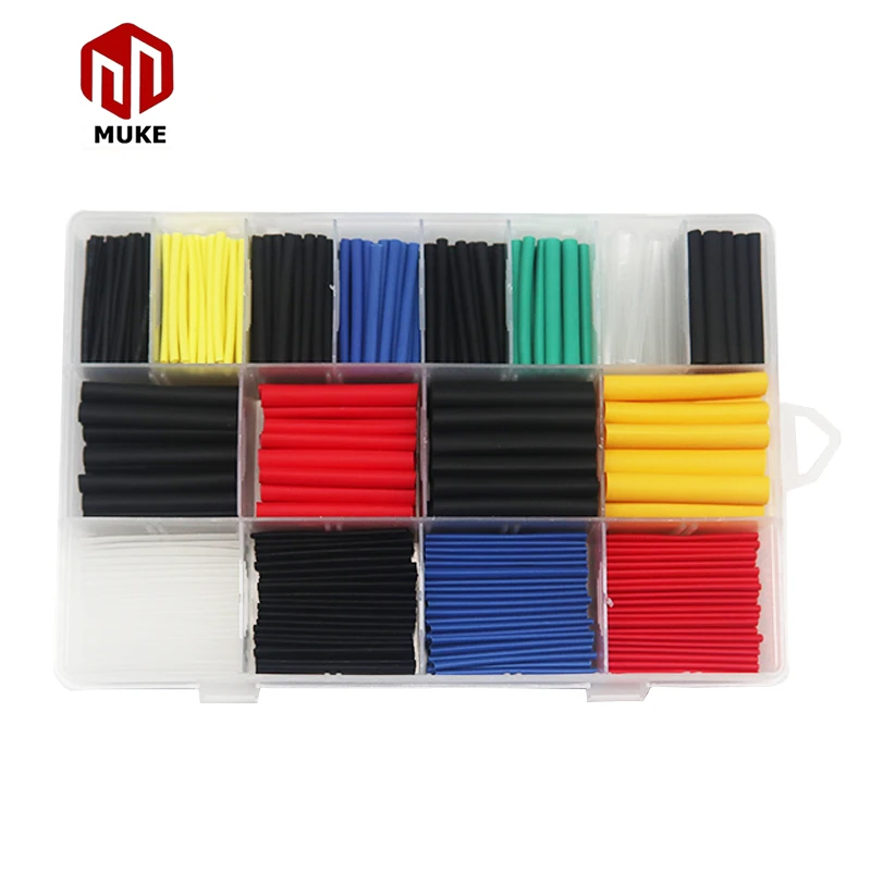 580pcs Heat Shrink Tubing 2:1 Electrical Wire Cable Wrap Assortment Electric Insulation Heat Shrink Tube Kit Gaine Thermoretract