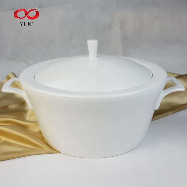 Kitchen bone  China Tureen  3.5L Round porcelain soup tureen