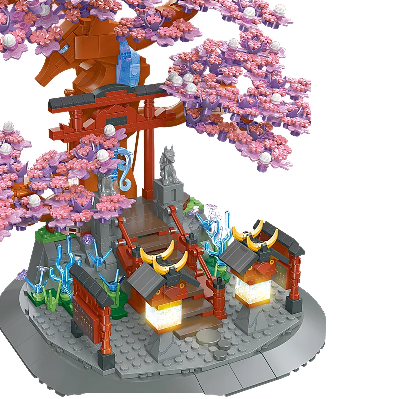 1370pcs/set Light Cherry Blossom Tree House Model New DIY Flower Toy & Building Block Sets Made Plastic Perfect Gift Set