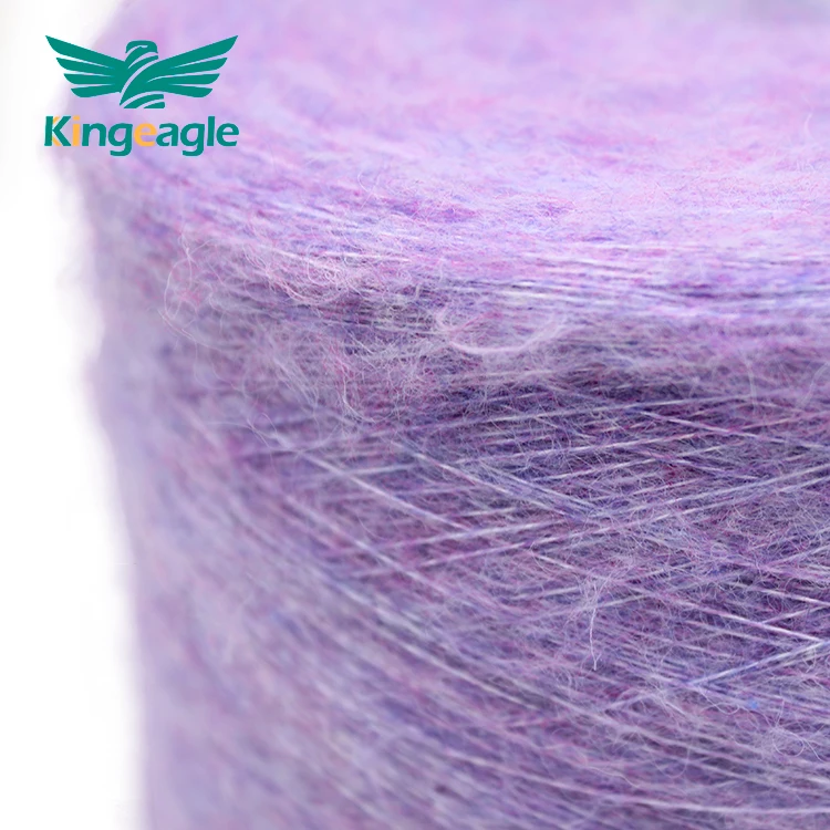 Kingeagle Factory Wholesale Warm Recycled Customization Purple Blended Multicolor Wool Brushed Yarn