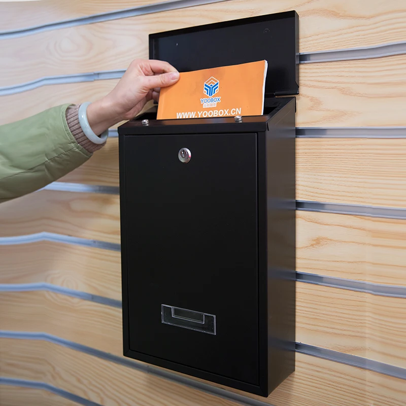 С прозрачным окном оптовая продажа черный металлический портфель наружная стена для дома и офиса почтовый ящик из нержавеющей стали