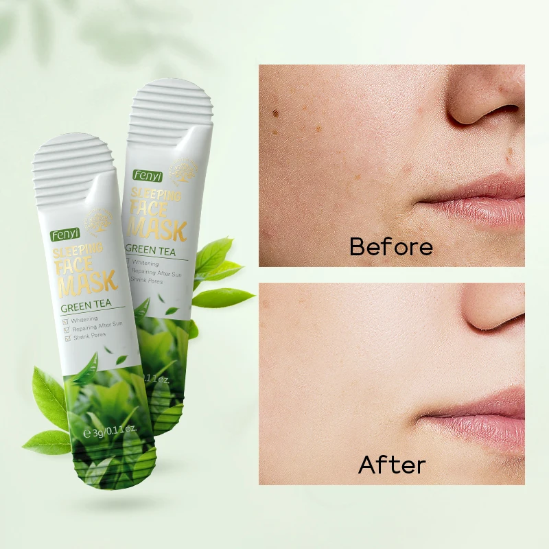 Soothe Skin Rejuvenation 3g*20pcs Fenyi Green tea gel Repairing moisturizing hydrating Sleeping Night Cream