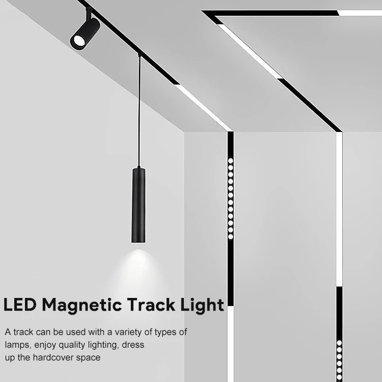 Home Office Commercial Lighting Surface Aluminum Rail Grille Lamp Linear Led Folding Magnetic Track Light