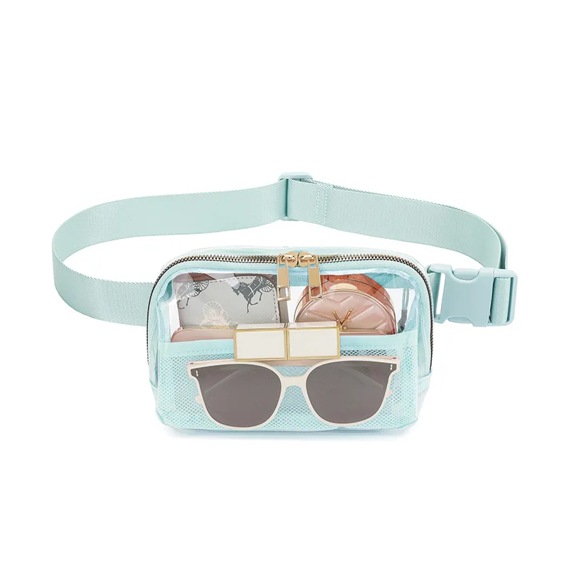 2024 Cross-border waist Bag new TPU transparent sports belt chest bag crossbody bag