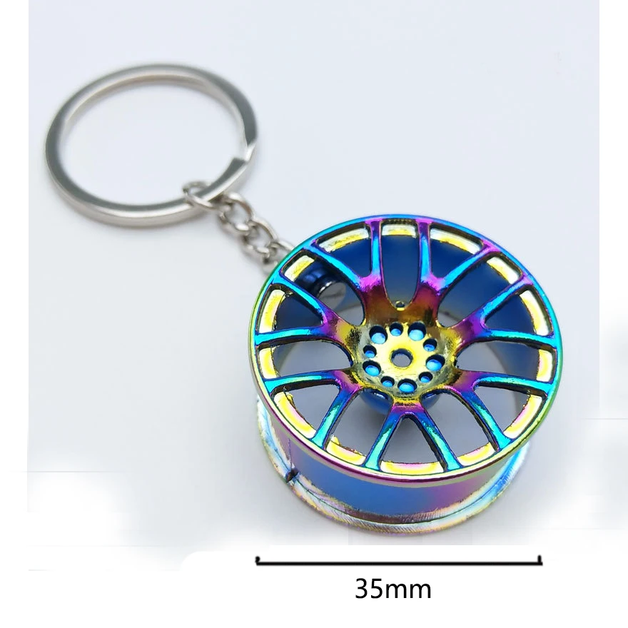 Creative Gift Car Interior Accessories Car Metal Keychain Turbo Gear Hub Pendant Brake Disc Shock Absorber Key Ring