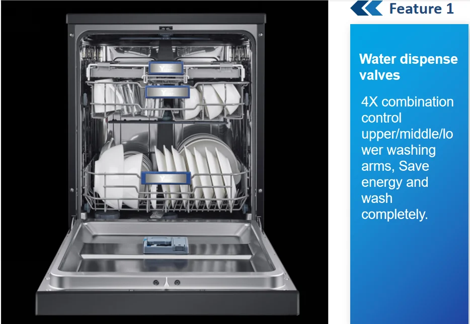 Newest Design Freestanding Black Color Home Use Automatic Dishwasher DW13SC-C02