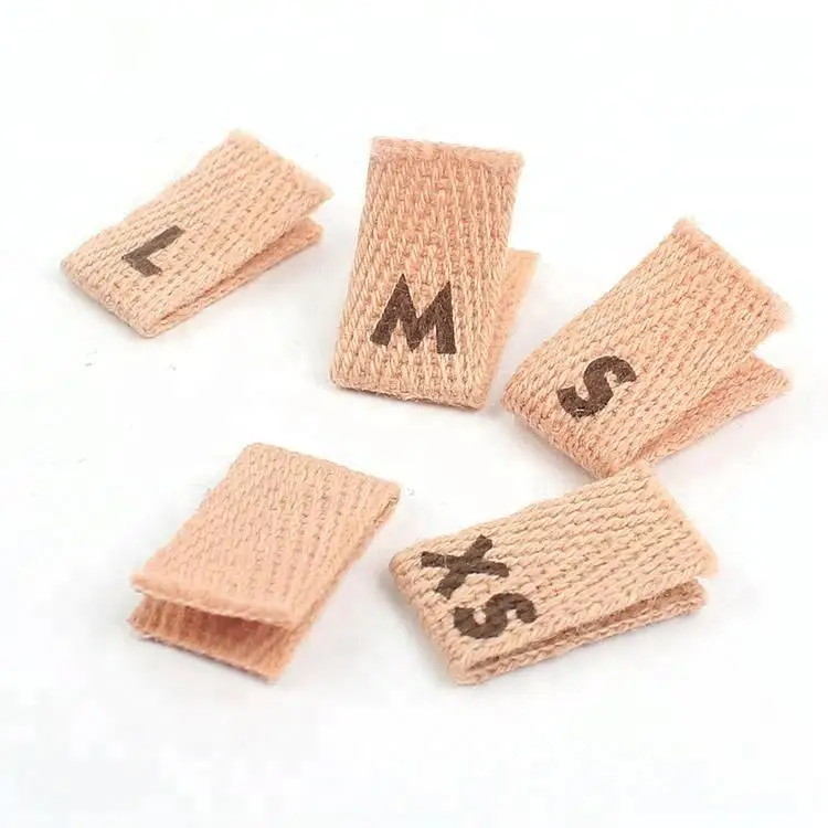 Custom Washable Cotton Fabric Print Serial Number Size Tags Labels and Stickers for Clothing Collar