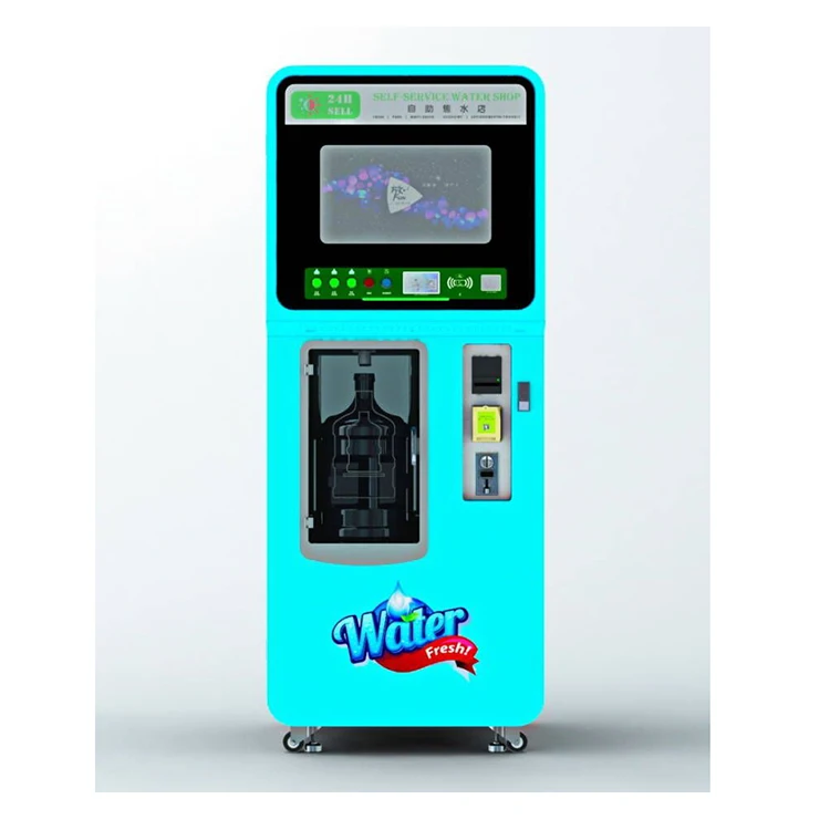 Android version Luxury alkaline water and ice dispenser vending machine purified for drinking water