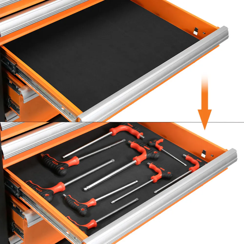 Heavy Duty Professional Movable Tool Trolley Chest Workshop Garage Storage 7 Drawer Tool Box Roller Cabinet for Garage