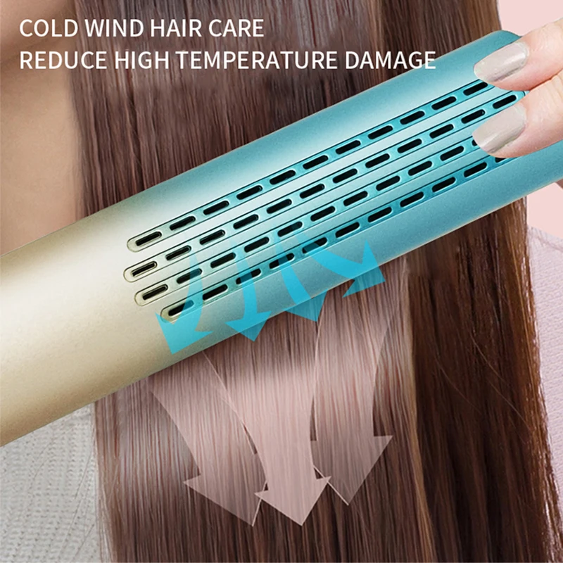2 In 1 Anti-scald Led Indicator Quick And Professional Hair Salon At Home Ceramic Ionic Hair Straightener Brush