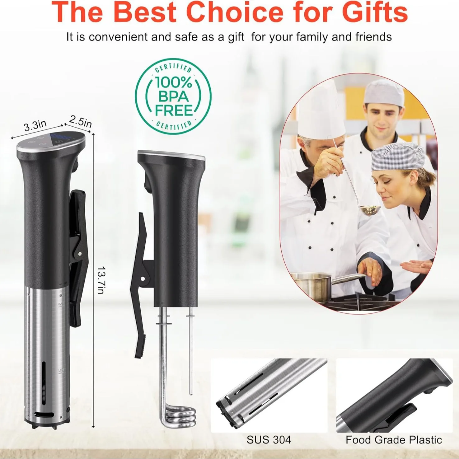 1100W Sous Vide for Perfect Meat Fish and Vegetables Reliable for Professional Kitchens and Home Chefs