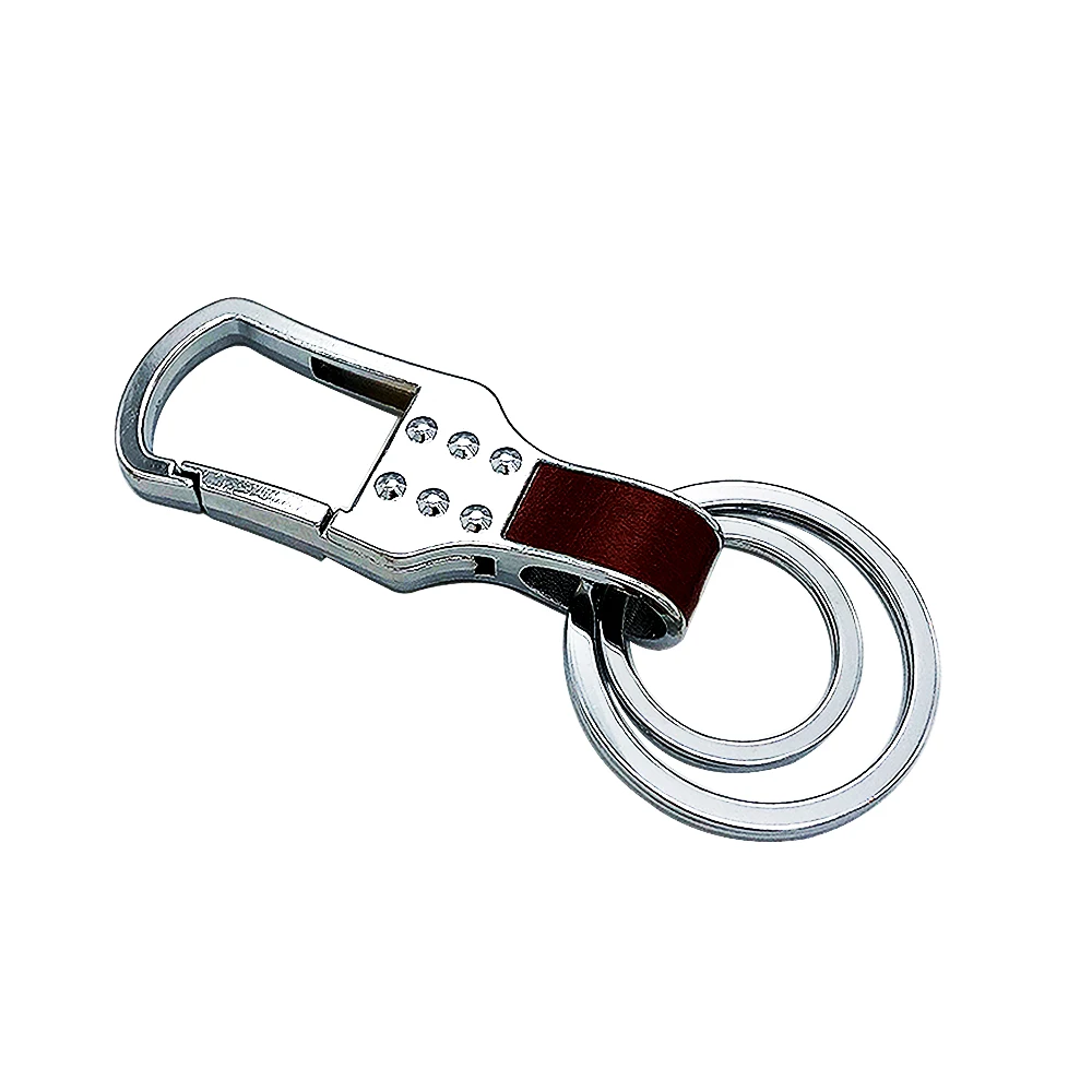 
Custom leather metal keychain car key chain ring fobs 