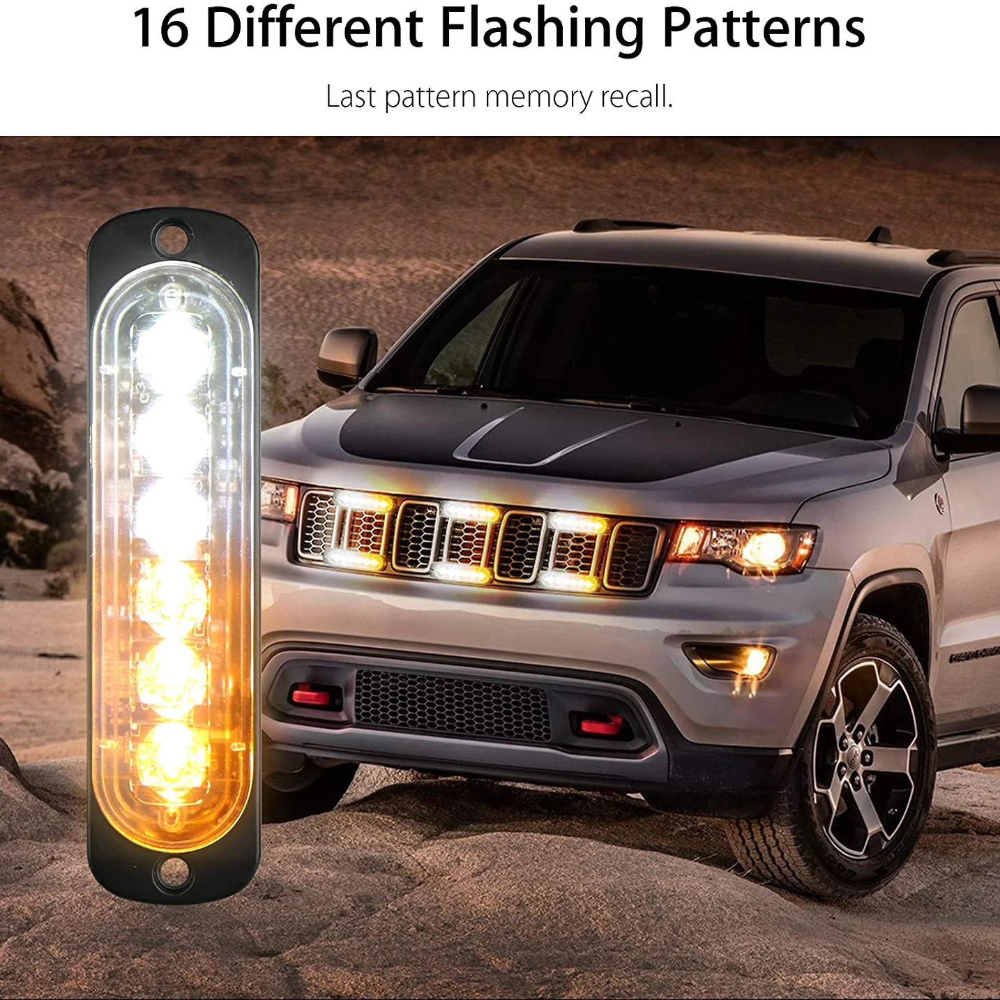 Vehicle Emergency Strobe Lights LED Amber Strobe Lights for Trucks LED Flashing Car Lights