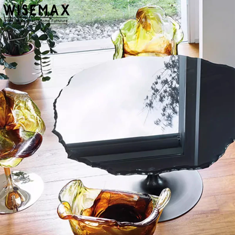 WISEMAX мебель Европейский роскошный домашний обеденный стол из нержавеющей стали на основе закаленного стекла роскошные гостиничные столы для столовой