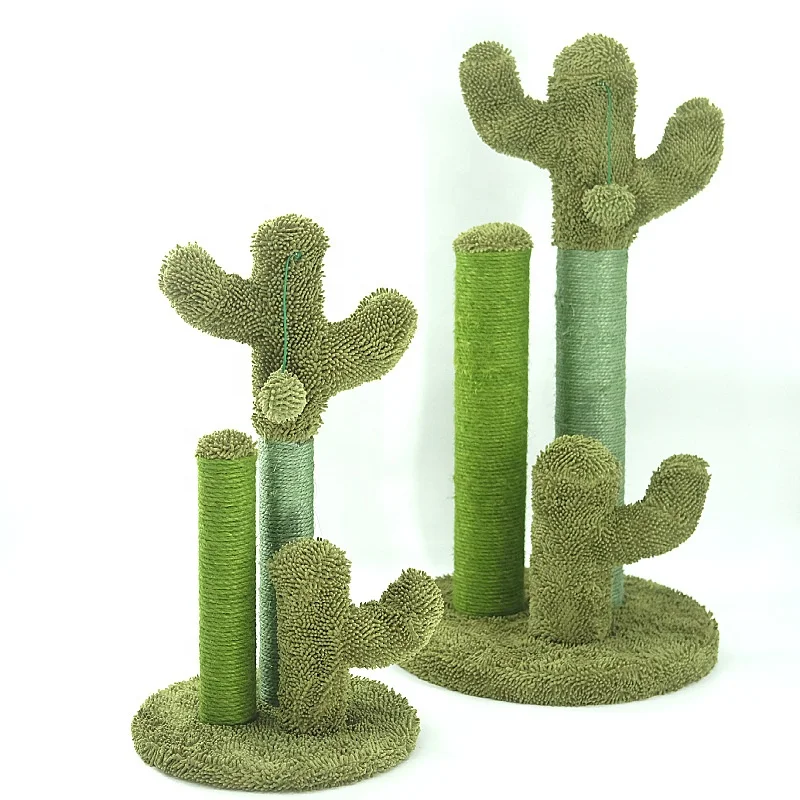 Wood Luxury Floor To Ceiling Modern Cactus Cat Tree Climbing Scratcher Tower Tree Board Cactus For Cats Scratching Post