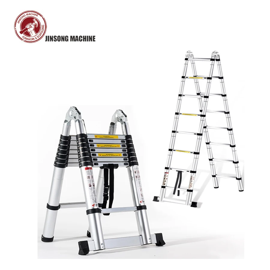 Dual Joints Multi Purpose Retractable Aluminum Ladder for Household Industry