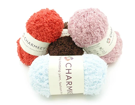 Charmkey Customized High Quality Soft Polyester Fancy Knitting Fluffy Yarn for Crochet