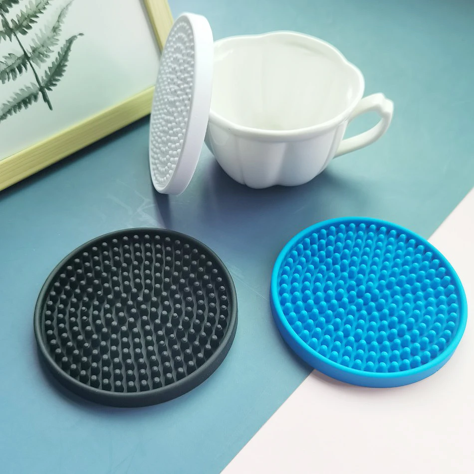 High quality round Silicone rubber Coaster For Drink Cup Mat sets PVC Rubber Coaster Bar Beer cup Coaster