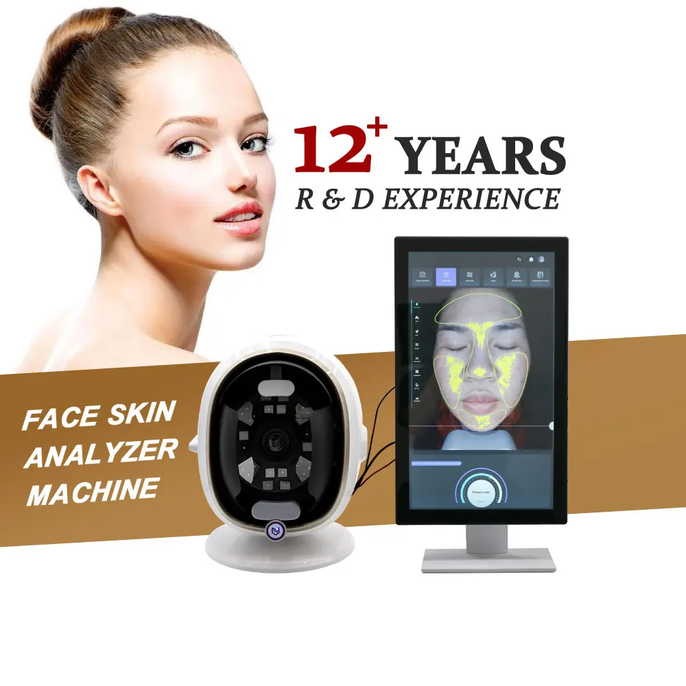 Professional Skin Analyzer Facial Composition 3D Topography Scanning Machine Analysis Camera 8 Lights Highly Accurate Result