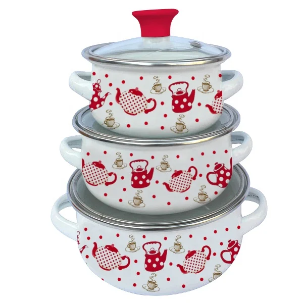 AVON Ollas De Peltre ENAMEL THICK QUALITY BELLY SOUP POT MINI SMALL SIZE PERIUK KECIL WITH HANDLE 12CM/14CM/16CM OLLAS DE PELTRE
