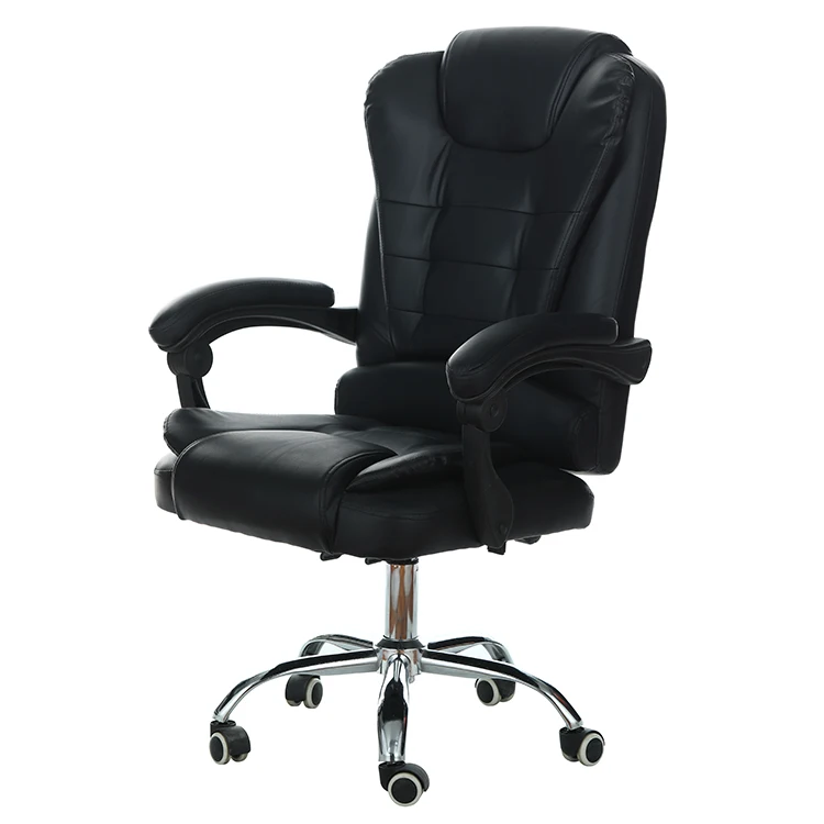 Дешевый роскошный поворотный офисный стул с высокой спинкой из искусственной кожи с откидывающейся спинкой, офисные кресла руководителя