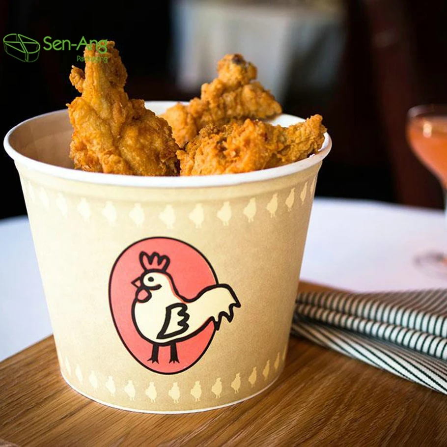 SenAng05 Factory Direct Sale Hot Packaging 32Oz 46Oz 64Oz Paper Box Noodle Soup Kraft Cup Fried Chicken Bucket