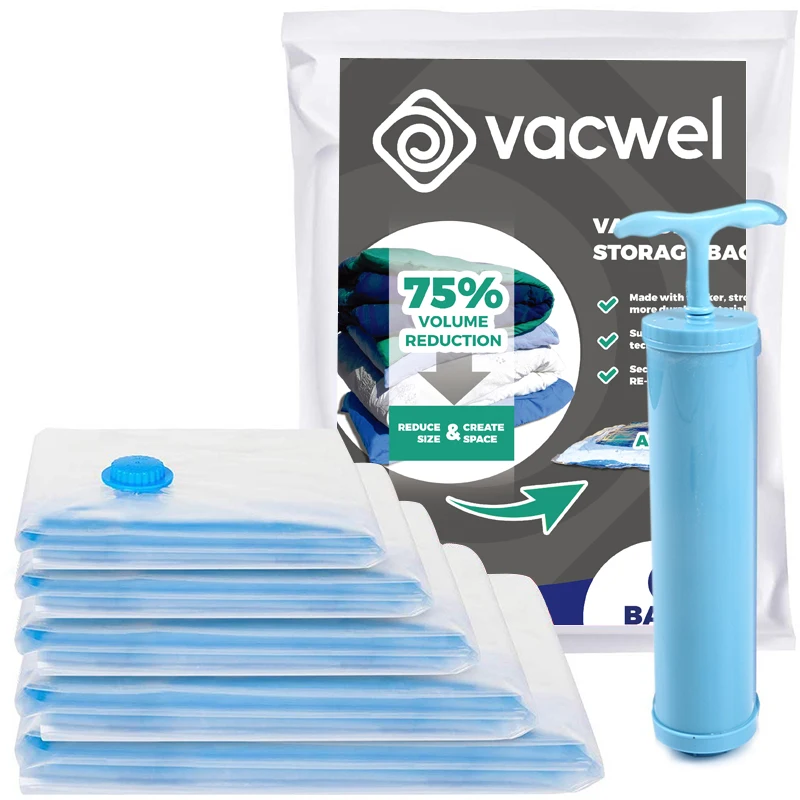 Jumbo VACUUM SEAL GARMENT BAGS SPACE SAVER SAVING STORAGE BAG WITH HAND PUMP