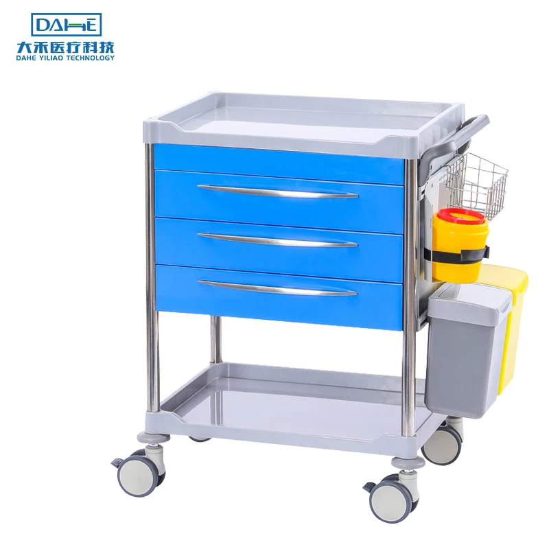 
ZLC06F Aluminum hospital trolley,Medical ABS treatment trolley 