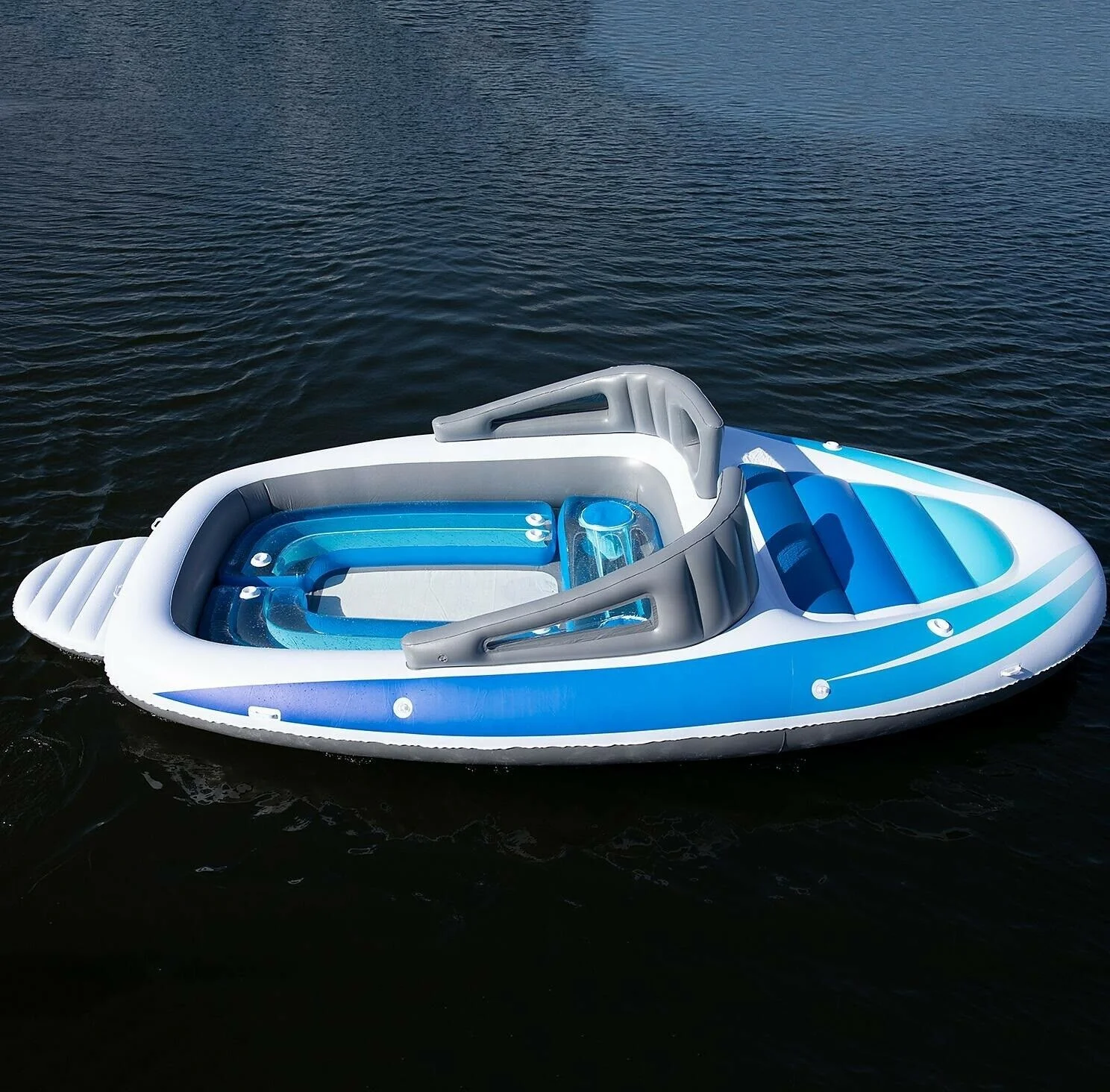 Body Six Person Inflatable Floating Island Inflatable Sportintg Boats Yacht Dock Thick Inflatable Floating Platform