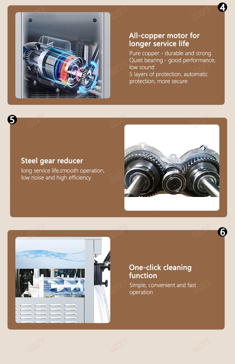 Commercial 110v 220v Tabletop Vertical Ice Cream Machine Big Capacity 16-22l/h Hardness Adjustable Soft Serve Ice Cream Machine