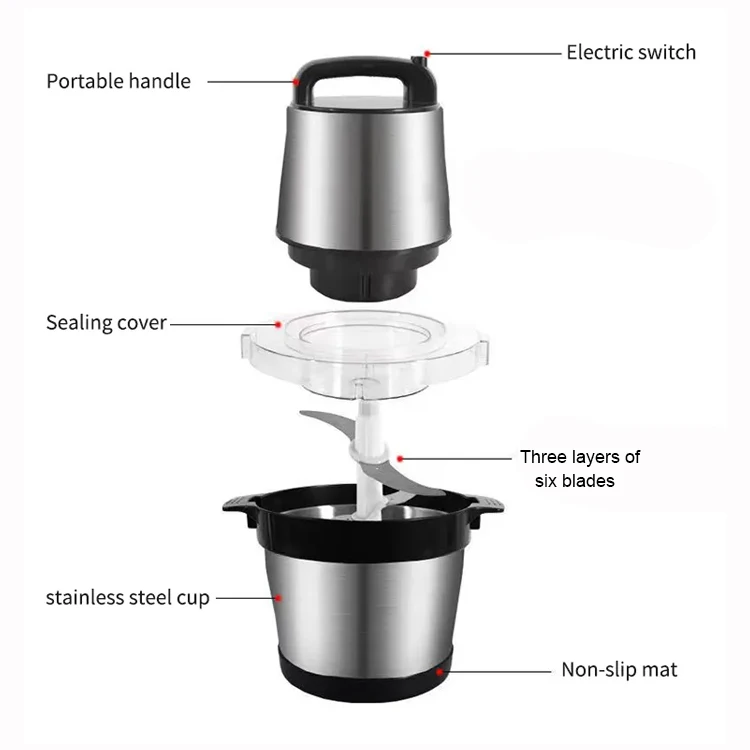 Hot Sale of High Quality Kitchen Shredding Food Grinder Stainless Steel Electric Meat Grinder