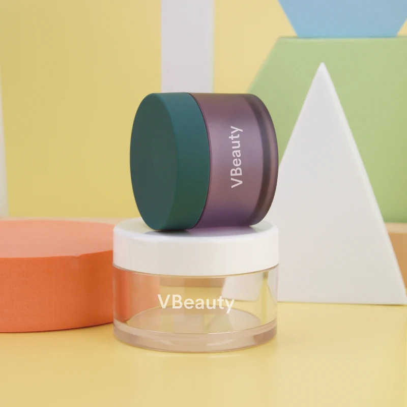 Wholesales Cosmetic Plastic Jar Packaging For Cosmetic Cream Jar 30 gm Plastic Green Colour Plastic Cosmetic Jars Set