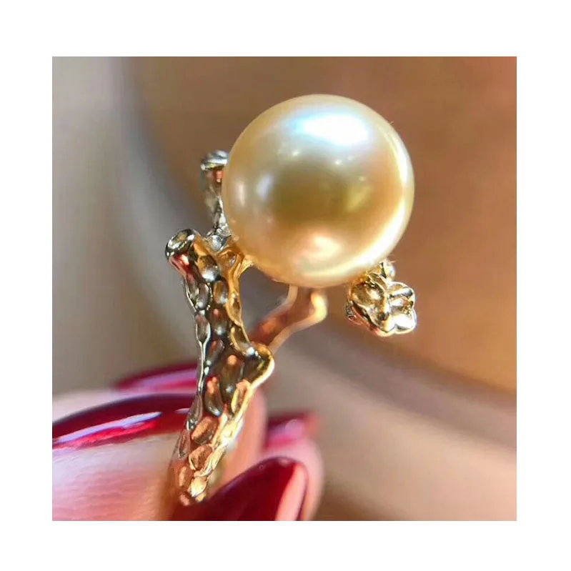 S925 sterling silver ring mounting for 10-11mm pearls jewelry diy