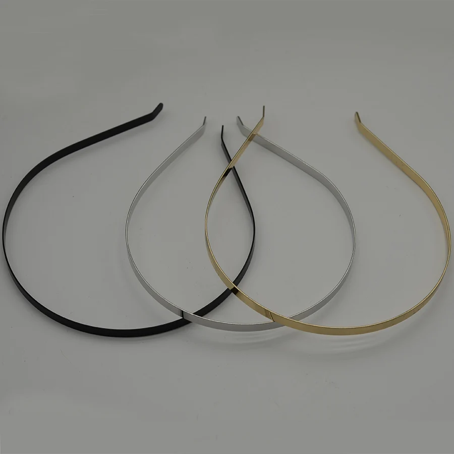 4mm Metal  Wire Headband  with Bended Ends Base Iron Hairbands Plain Hair Hoops for DIY Hair Accessories