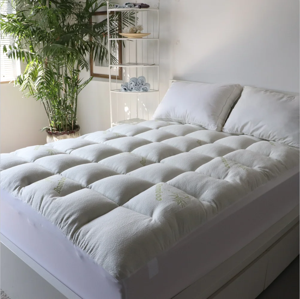 Summer Cooling Jacquard Mattress Protector 100% Waterproof Bamboo Quilt Mattress Topper For Home