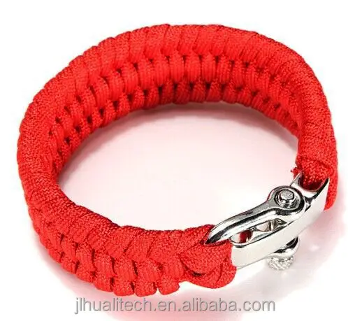 Outdoor EDC Camping Survival Simple Handmade Parachute Bracelet With Zircon Warrior And Helmet Decoration For Men