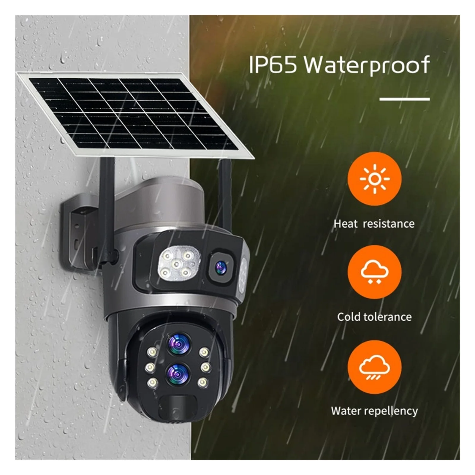 6K Outdoor Solar 4G Camera Three Lenses Two Screens 10x Optical Zoom HD Wireless Video Monitor Recorder Home Cloud IP