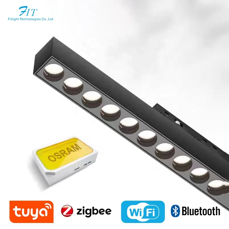 Трековые лампы Tuya ZigBee BT Регулируемый магнитный Трековый светильник 48 В