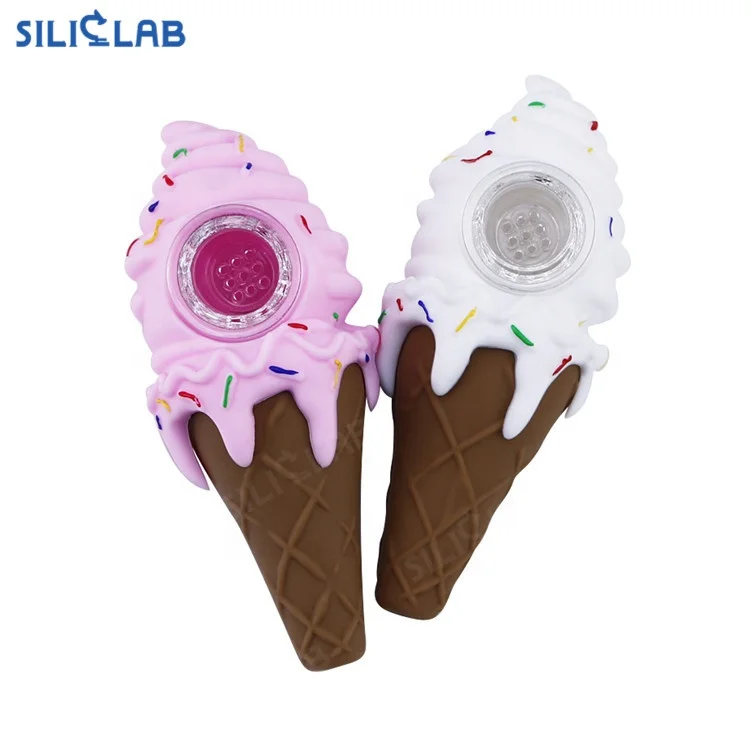 Food Grade Ice Cream Silicone Smoking Pipe for Smoking